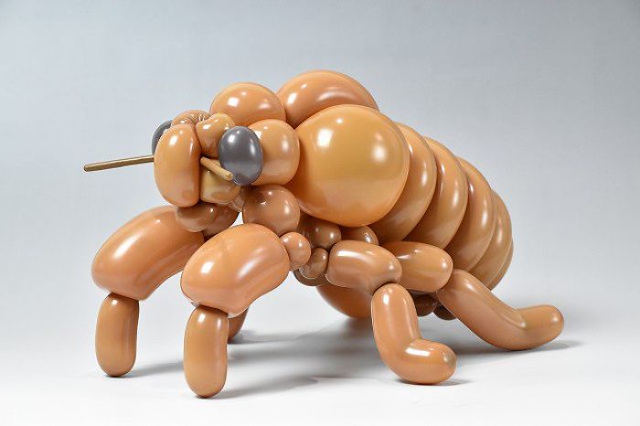 животные из воздушных шариков, японского художника Масаёши Мацумото Цикада (личинка)