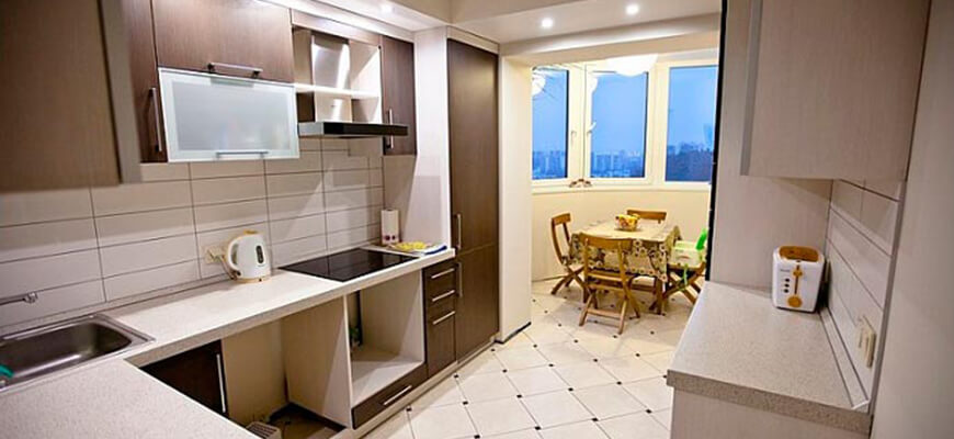 5 лучших идей дизайна для кухни площадью 7 кв.м Кухня, совмещенная с балконом