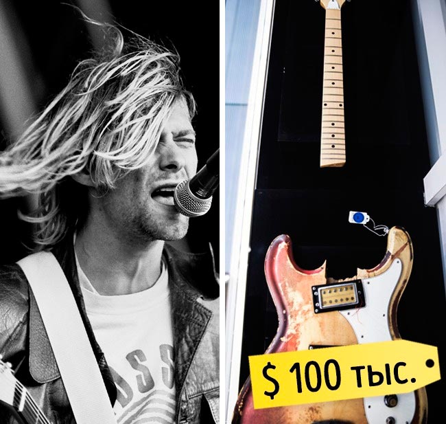13 самых дорогих вещей знаменитостей Разбитая гитара Курта Кобейна