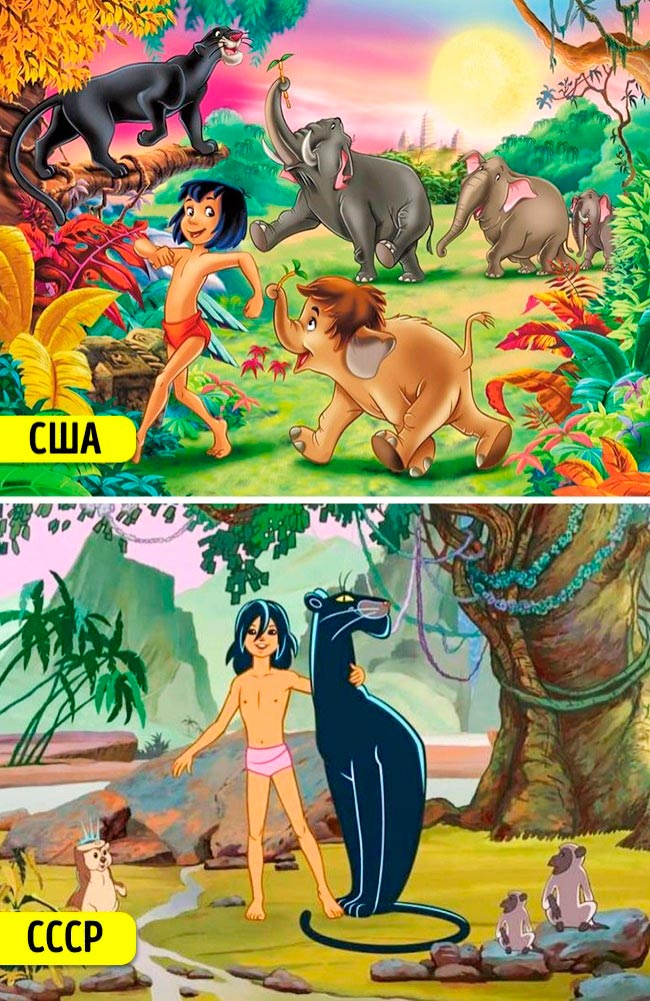 Известные мультфильмы, которые имеют аналоги в других странах Книга джунглей Маугли