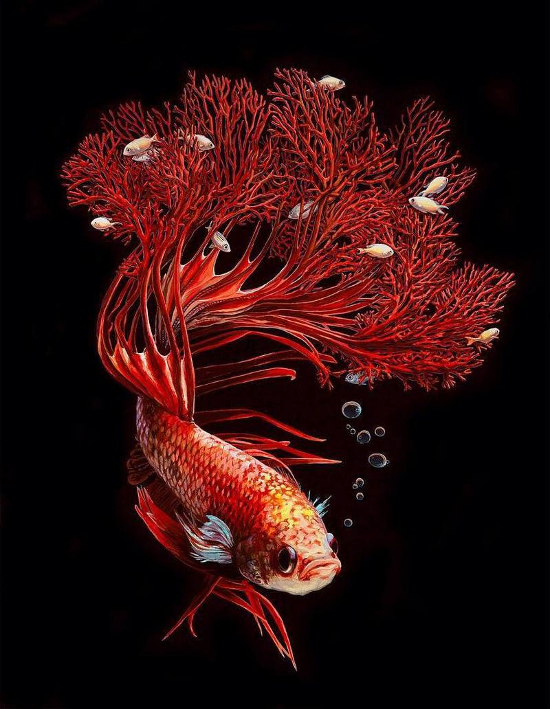 Лиза Эриксон Lisa Ericson Гиперреалистичные картины с рыбками