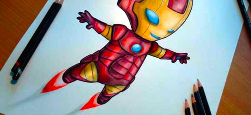 карандашные рисунки Дино Томича pencil drawings Dino Tomic Маленький Железный Человек