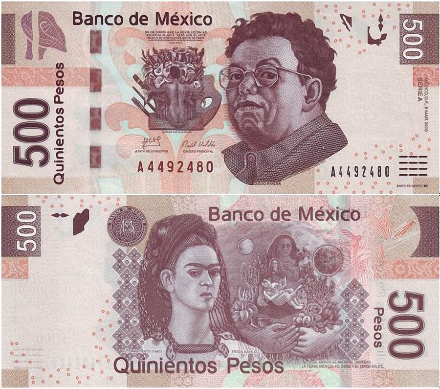 Искусcтво денег Фрида Кало и Диего Ривера песо Мексика